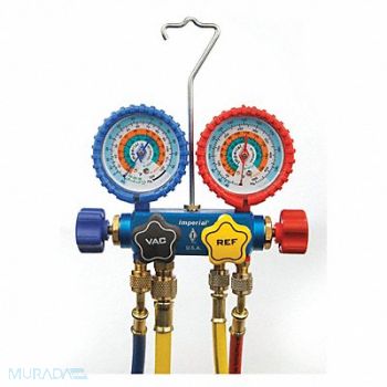 IMPERIAL Mechanical Manifold Gauge Set 4-Valve, 3KU72