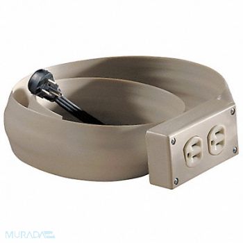 FLEXIDUCT Covered Ext Cord 10ft 8ft Covered Yel, 3KUW8