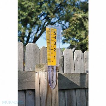 TAYLOR Rain Gauge 0 to 5 in Polycarbonate, 3KXZ5