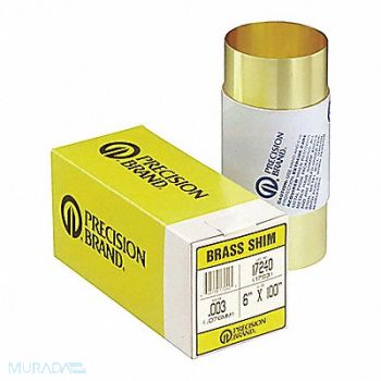 PRECISION BRAND Shim Stock Roll Brass 0.0310 In 6 In, 3L518
