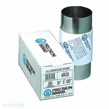 PRECISION BRAND Shim Stock Roll Aluminum 0.0100 In 6 In, 5HA28