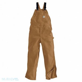 CARHARTT Bib Overall Brown 38x32in 16 cal/cm2, 35ER71