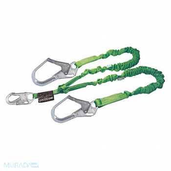 HONEYWELL MILLER Shock-Absorbing Lanyard Green, 3LCV5