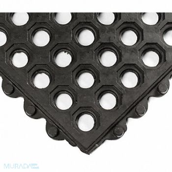 WEARWELL Interlock Drainage Mat Black 3 ft.x3 ft., 3VGJ2