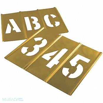 C.H. HANSON Stencil Set Letters Numbers Brass, 3LGR7