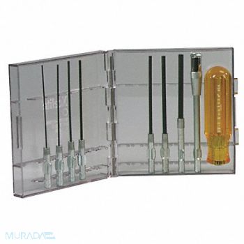 XCELITE Prec. Screwdriver Set Hex Metric 9 pcs., 3LJG6