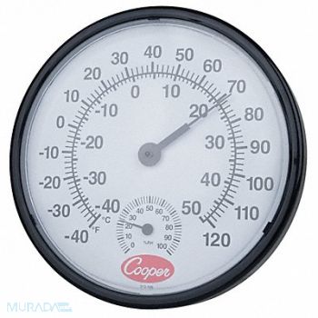 COOPER ATKINS Analog Hygrometer 12 in -40 to 120 F, 3LRD3