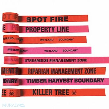 PRESCO PRODUCTS CO Flagging Tape Orange Glo/Black 150 ft, 3LUD4