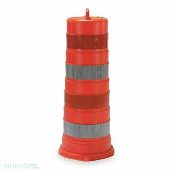 GRAINGER APPROVED Traffic Barrel White/Orange, 3LWF1