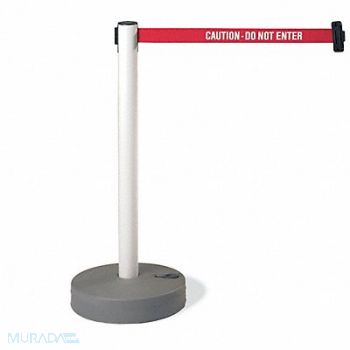 TENSABARRIER Barrier Post with Belt Black and Yellow, 8AT10