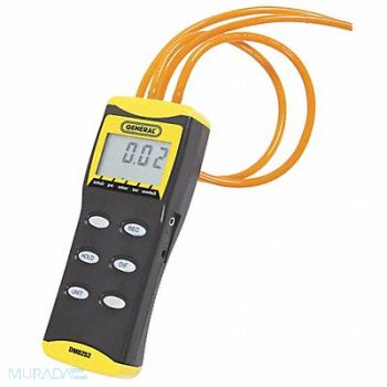 GENERAL Digital Manometer 0 to 2 psi 4 Digit LCD, 3LYF1