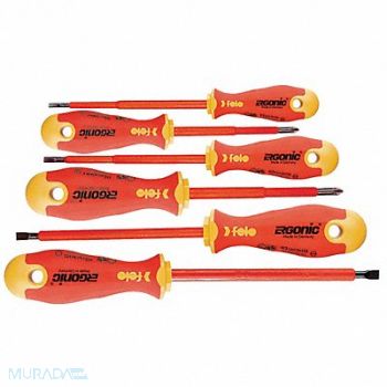 BONDHUS Ins. Screwdriver Set Slot/Phillips 6 Pc, 3MJC6