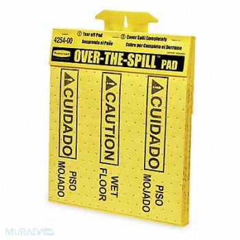 RUBBERMAID COMMERCIAL PRODUCTS Absorbent Pad Universal Yellow PK22, 3NB40