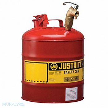 JUSTRITE Type I Faucet Safety Can 5 gal Red, 3NJY9