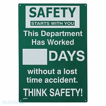 BRADY Safety Sign 20 in x 14 in Green, 3NKH3