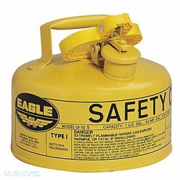 EAGLE Type I Safety Can 1 gal Yellow 8In H, 3NKJ7