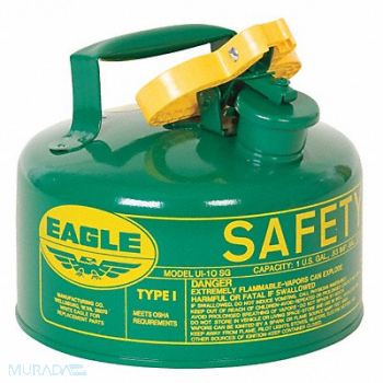 EAGLE Type I Safety Can 1 gal Green 8In H, 3NKJ6