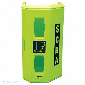 ALLEGRO SCBA Wall Case Polyethylene Green, 3NPY7