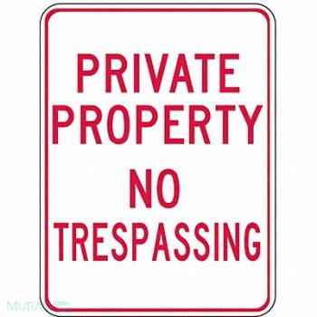 ZING Sign Private Property No Trespass 18X12, 551X51