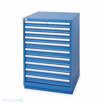 LISTA Mod Drwr Cab 41-3/4 H 10 Drwr Brght Blue, 3NYJ5