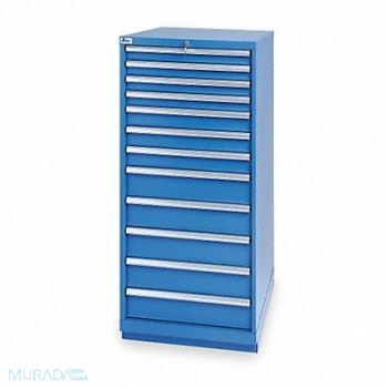 LISTA Mod Drwr Cab 59-1/2 H 12 Drwr Brght Blue, 3NYJ6