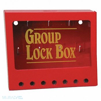 BRADY Group Lockout Box 7 Locks Max Red, 3PDD7