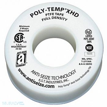 ANTI-SEIZE TECHNOLOGY Thread Sealant Tape 1/2 W White, 3PDK9