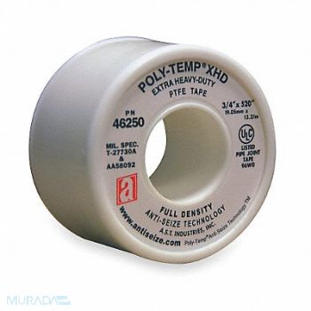 ANTI-SEIZE TECHNOLOGY Thread Sealant Tape 3/4 W White, 3PDL4