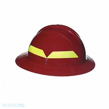 BULLARD Fire Helmet Red Full-Brim, 3PTY3