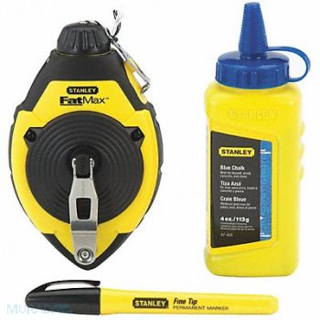STANLEY Chalk Line Reel Set 3 PC w/Chalk 100 Ft, 3PU86