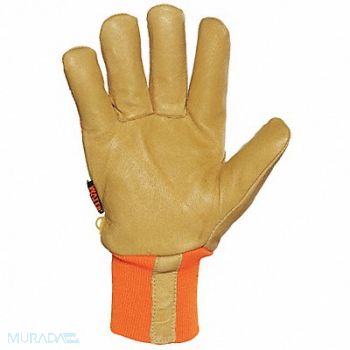 KINCO Leather Gloves Knit Wrist Orange XL PR, 717L40