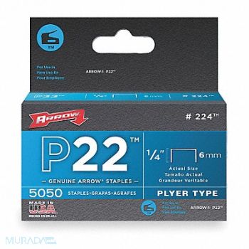 ARROW Staples Flat Crown 7/16x1/4 PK5000, 3RCA2