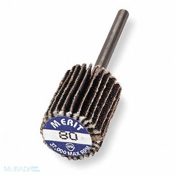 MERIT J0638 Flap Wheel 5/8 in Dia 5/8 in W P80 Grit, 3RE15