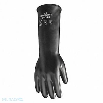 SHOWA K2601 Chemical Resistant Gloves 10 Black PR, 3RWD1