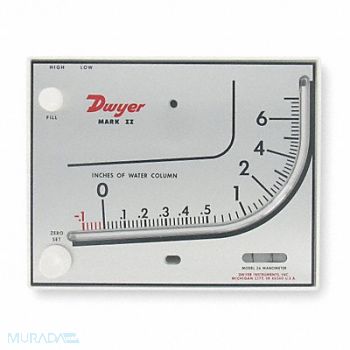 DWYER K4725 Manometer Inclined Vertical 7in wc Green, 3T292