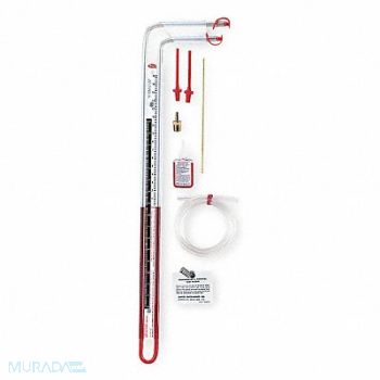 DWYER Manometer Inclined Tube 16 in wc Red, 3T294