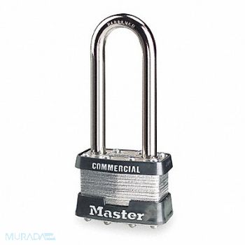 MASTER LOCK Keyed Padlock 3/4 in Rectangle Silver, 3T977