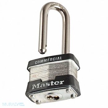 MASTER LOCK Keyed Padlock 3/4 in Rectangle Silver, 3JZA5