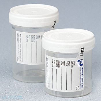 GENT-L-KARE Specimen Container With Lid 4 Oz PK300, 3TAV5
