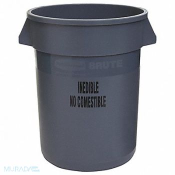 RUBBERMAID COMMERCIAL PRODUCTS Utility Container 32 gal Gray, 3TB47