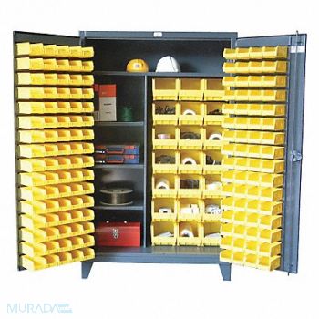 STRONG HOLD Bin Cabinet 78 x48 x24 Gray 165YlwBns, 3THT7