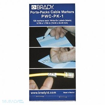 BRADY Wire Marker Book Write-On Self-Laminatng, 3TP14