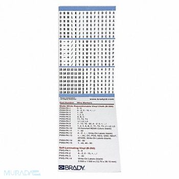 BRADY Wire Marker Book Preprintd Self-Adhesiv, 3TP21
