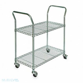 GRAINGER APPROVED Wire Cart 2 Shelf 41x18x39 zinc In., 3TPA7
