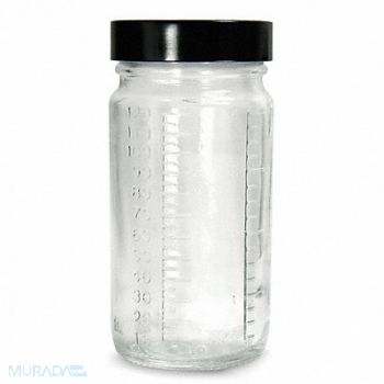 QORPAK Beaker Bottle 240mL Glass Wide PK24, 3TRJ2
