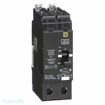 SQUARE D Circuit Breaker 100A Bolt On 277/480V 2P, 3TW34