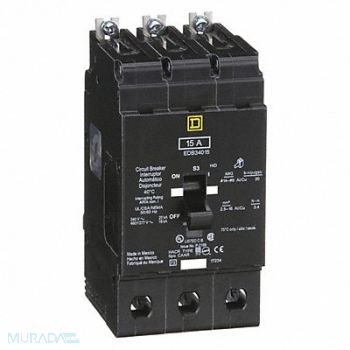 SQUARE D Circuit Breaker 15A Bolt On 277/480V 3P, 3TW37