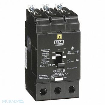 SQUARE D Circuit Breaker 20A Bolt On 277/480V 3P, 3TW38