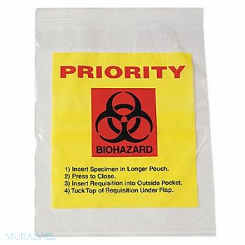 GRAINGER APPROVED Specimen Transfer Bag 15 in L PK1000, 3TZY4