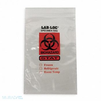 GRAINGER APPROVED Specimen Transfer Bag 6 in W PK1000, 3TZY5